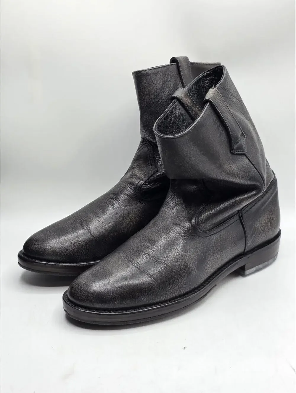 Frye Duke Roper Boots Men’s 7.5 D Black Distressed Leather Pull On 87675 Mexico